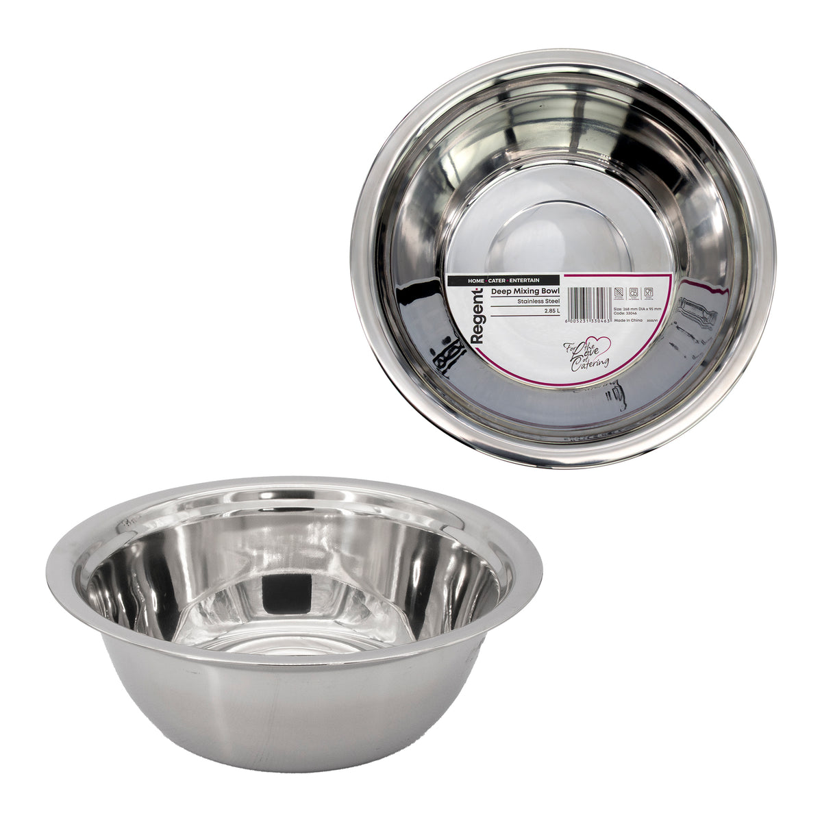 REGENT DEEP MIXING BOWL STAINLESS STEEL, 2.85L
