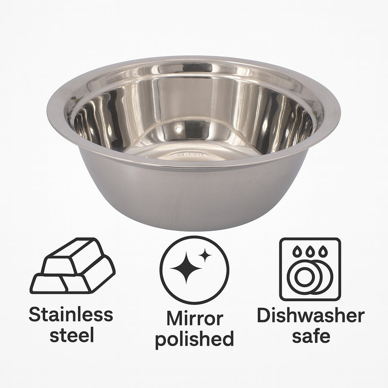 REGENT DEEP MIXING BOWL STAINLESS STEEL, 3.65L