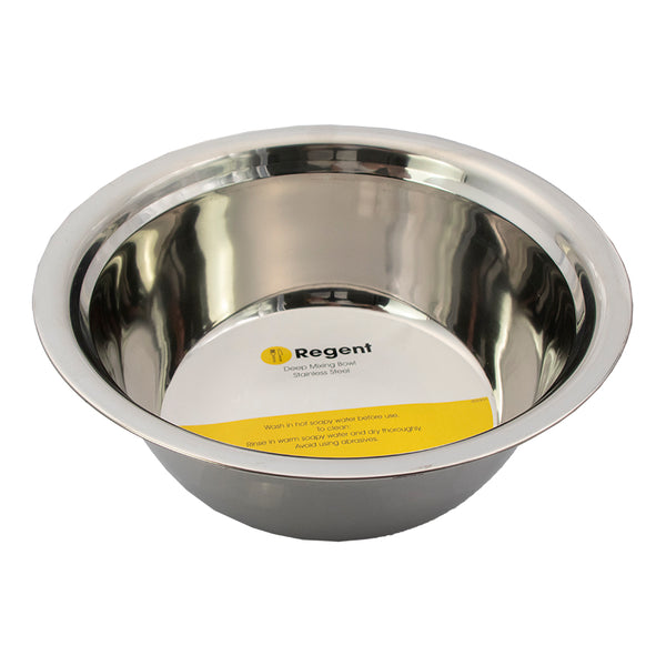 REGENT DEEP MIXING BOWL STAINLESS STEEL, 3.65LT (100X288MM DIA)