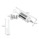REGENT BAKEWARE ICING PRESS STAINLESS STEEL 6PCE SET, (205X60MM DIA)