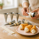 REGENT BAKEWARE CREAM HORNS ST STEEL 6 PIECE SET, (110X35MM)
