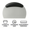 REGENT BAKEWARE DOUGH SCRAPER WITH MEASURE EQUIVALENTS STAINLESS STEEL