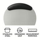 REGENT BAKEWARE DOUGH SCRAPER WITH MEASURE EQUIVALENTS STAINLESS STEEL,
