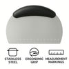 REGENT BAKEWARE DOUGH SCRAPER WITH MEASURE EQUIVALENTS STAINLESS STEEL,