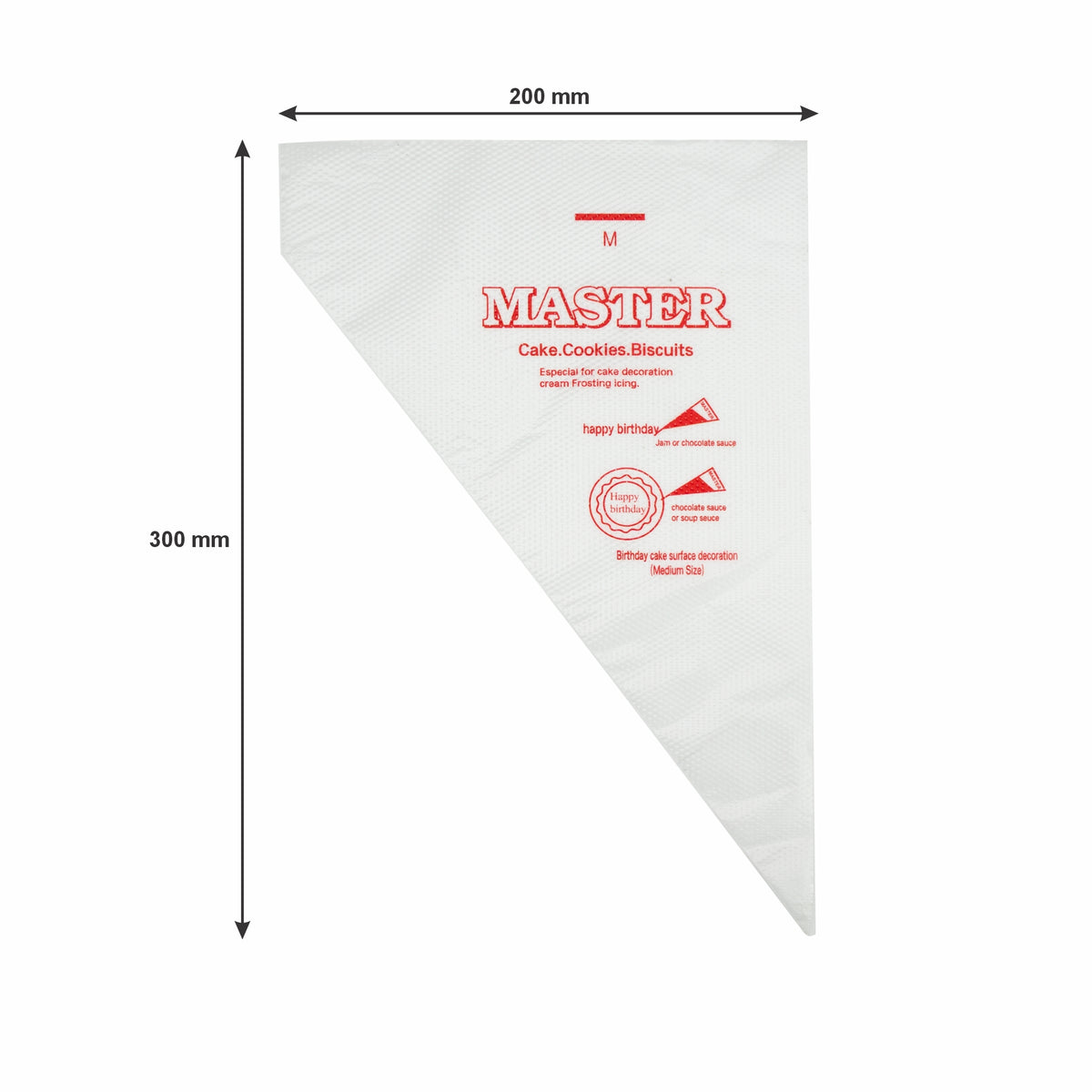REGENT BAKEWARE MASTER DISPOSABLE PIPING BAGS 100PK, 300X200MM