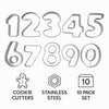 REGENT BAKEWARE COOKIE CUTTER NUMBERS ST STEEL NUMBERS 10PK SET