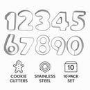 REGENT BAKEWARE COOKIE CUTTER NUMBERS ST STEEL NUMBERS 10PK SET