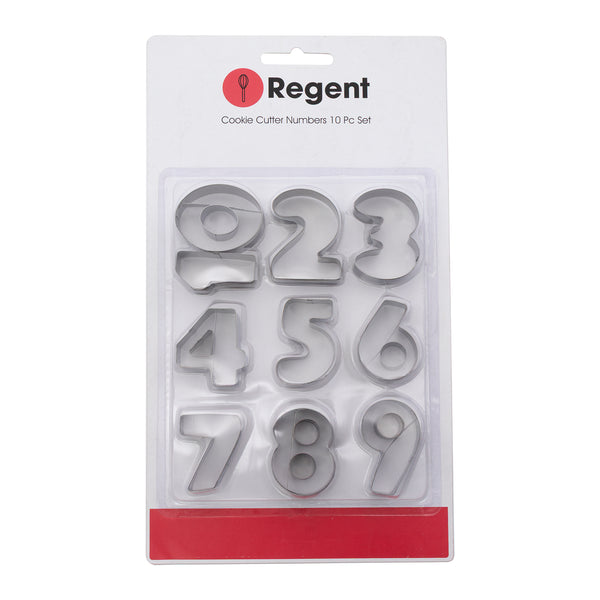 REGENT BAKEWARE COOKIE CUTTER NUMBERS ST STEEL NUMBERS 10PCS SET