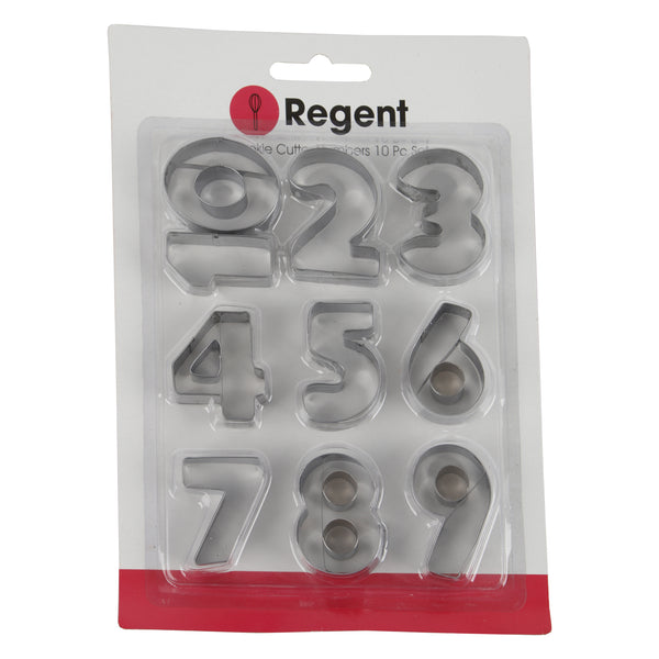 REGENT BAKEWARE COOKIE CUTTER NUMBERS ST STEEL NUMBERS 10 PIECE SET, (150X100X20MM)