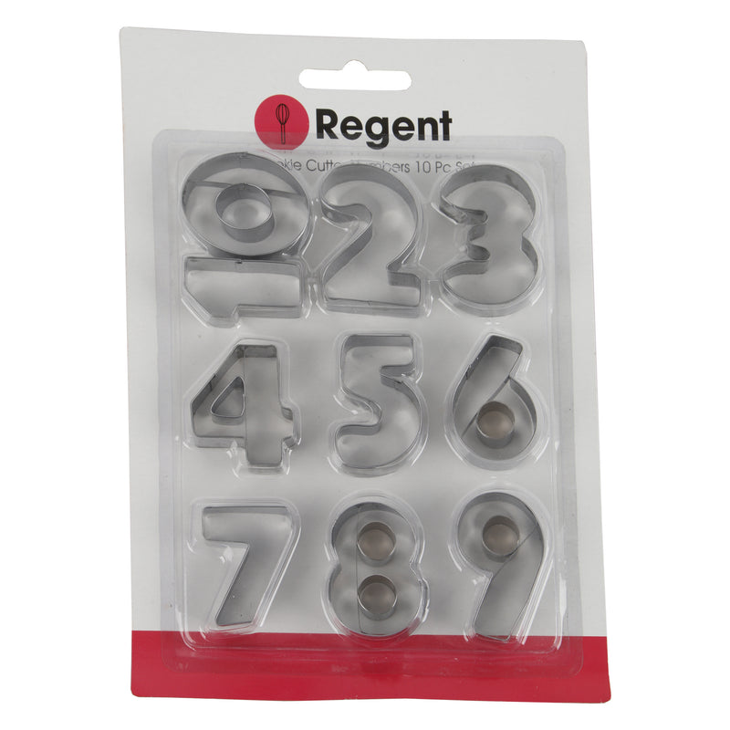 REGENT BAKEWARE COOKIE CUTTER NUMBERS ST STEEL NUMBERS 10 PIECE SET, (150X100X20MM)