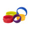 REGENT BAKEWARE COOKIE CUTTERS FLUTED/PLAIN NESTED IN 5 COLOURS PLASTIC, (98/88/78/68/58MM DIAX32MM)