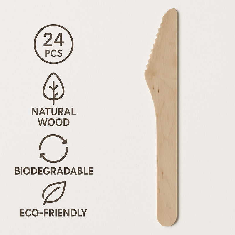 REGENT DISPOSABLE WOODEN KNIVES 24PK