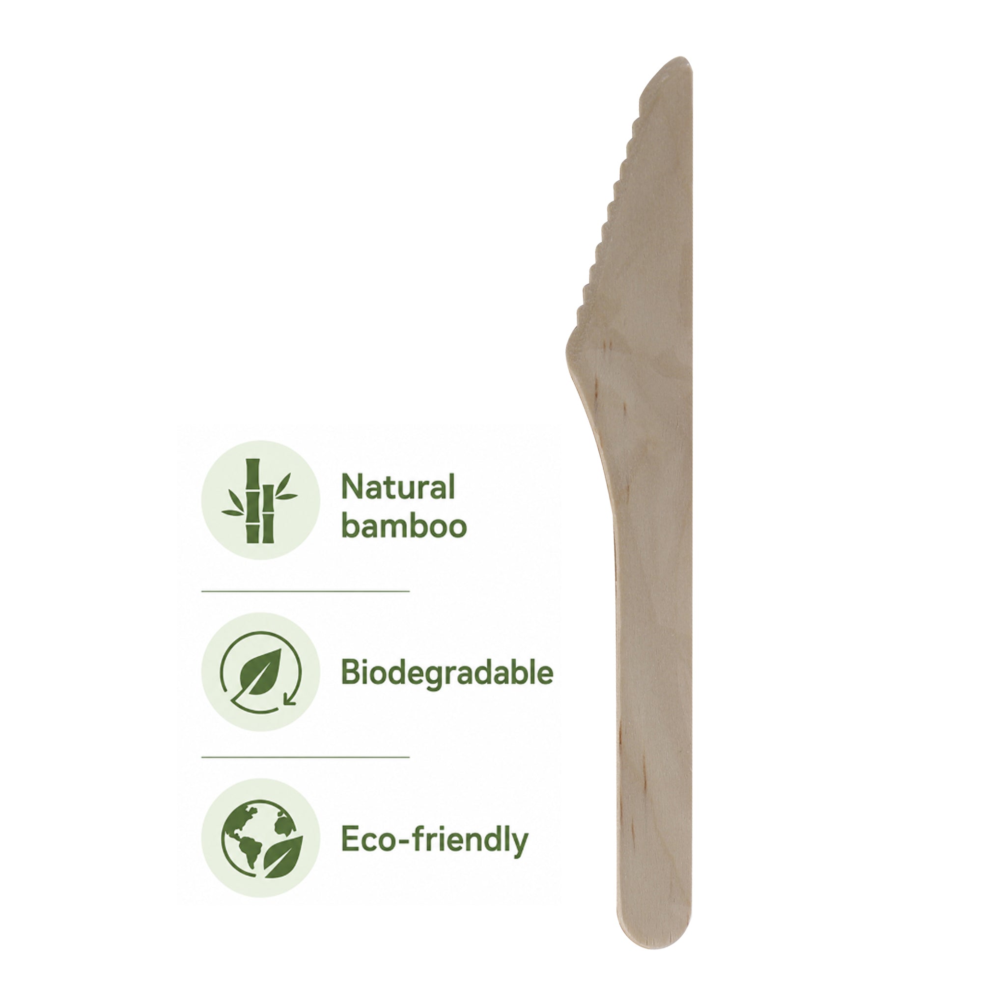 REGENT DISPOSABLE WOODEN KNIVES 24PK, 160MM