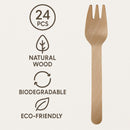 REGENT DISPOSABLE WOODEN FORKS 24PK, 160MM