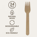 REGENT DISPOSABLE WOODEN FORKS 24PK, 160MM