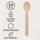 REGENT DISPOSABLE WOODEN SPOONS 24PK, 160MM