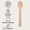 REGENT DISPOSABLE WOODEN SPOONS 24PK, 160MM