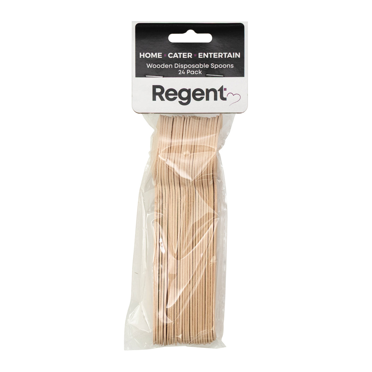 REGENT DISPOSABLE WOODEN SPOONS 24PK, 160MM