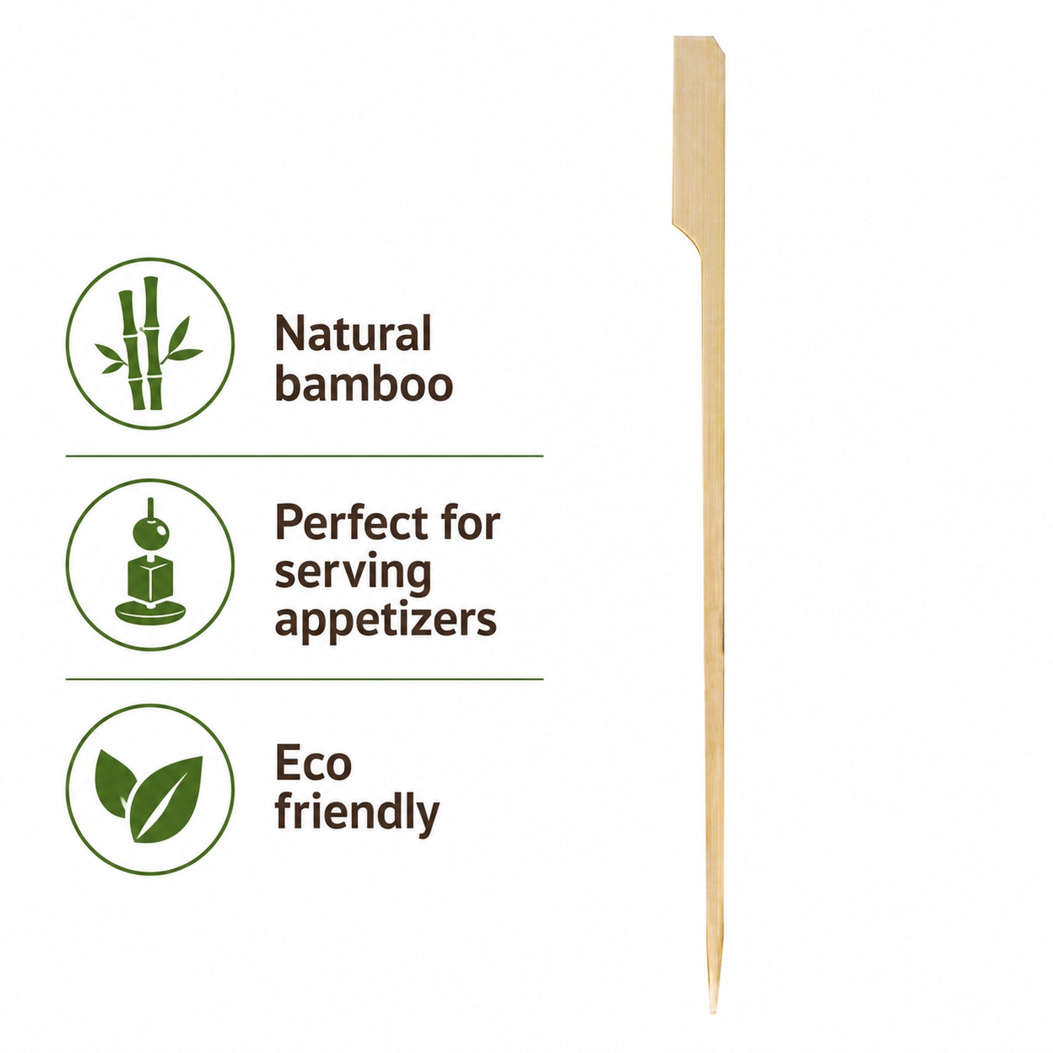 REGENT DISPOSABLE LARGE BAMBOO FOOD PADDLE PICKS 50PK, 180MM