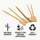 REGENT DISPOSABLE MEDIUM BAMBOO FOOD PADDLE PICKS 50PK, 120MM