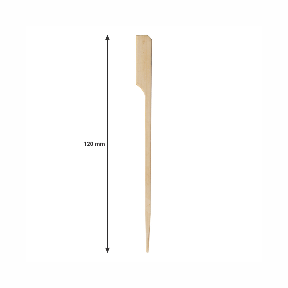 REGENT DISPOSABLE MEDIUM BAMBOO FOOD PADDLE PICKS 50PK, 120MM