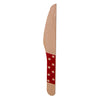 REGENT DISPOSABLE WOODEN KNIVES WITH COLOURED POLKA DOTS 24PK, 160MM