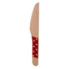 REGENT DISPOSABLE WOODEN KNIVES WITH COLOURED POLKA DOTS 24PCS, (160MM)