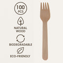 REGENT DISPOSABLE WOODEN FORKS 100PK, 160MM
