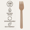 REGENT DISPOSABLE WOODEN FORKS 100PK, 160MM