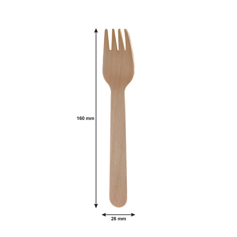 REGENT DISPOSABLE WOODEN FORKS 100PCS, (160X26MM)