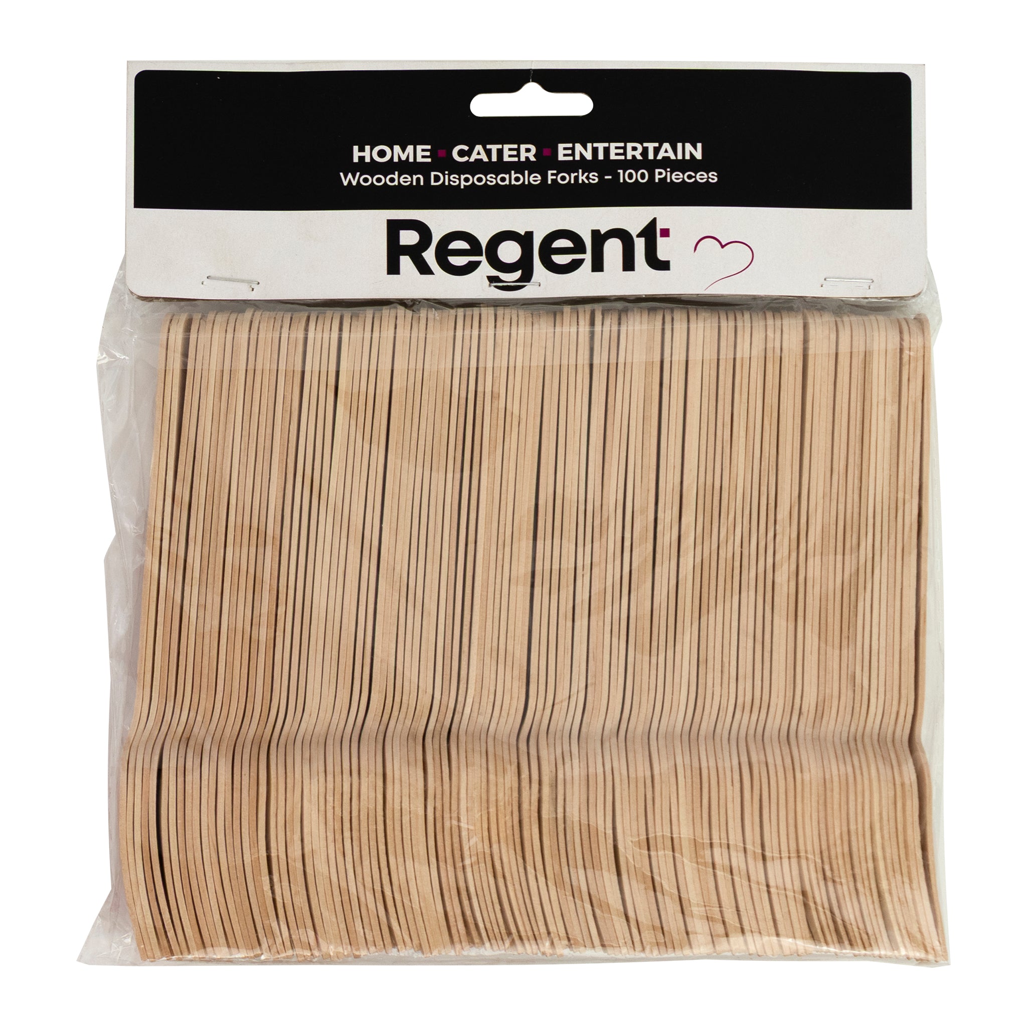 REGENT DISPOSABLE WOODEN FORKS 100PK