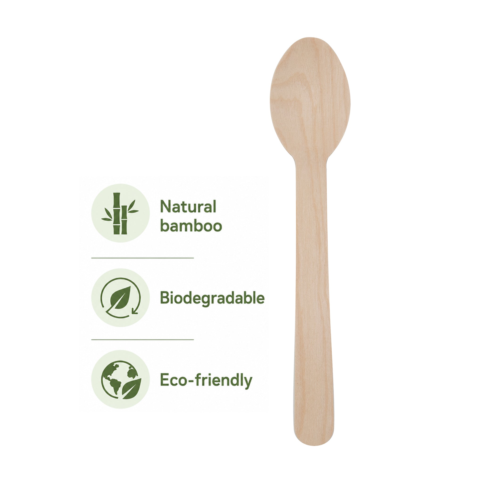 REGENT DISPOSABLE WOODEN SPOONS 100PK, 158MM