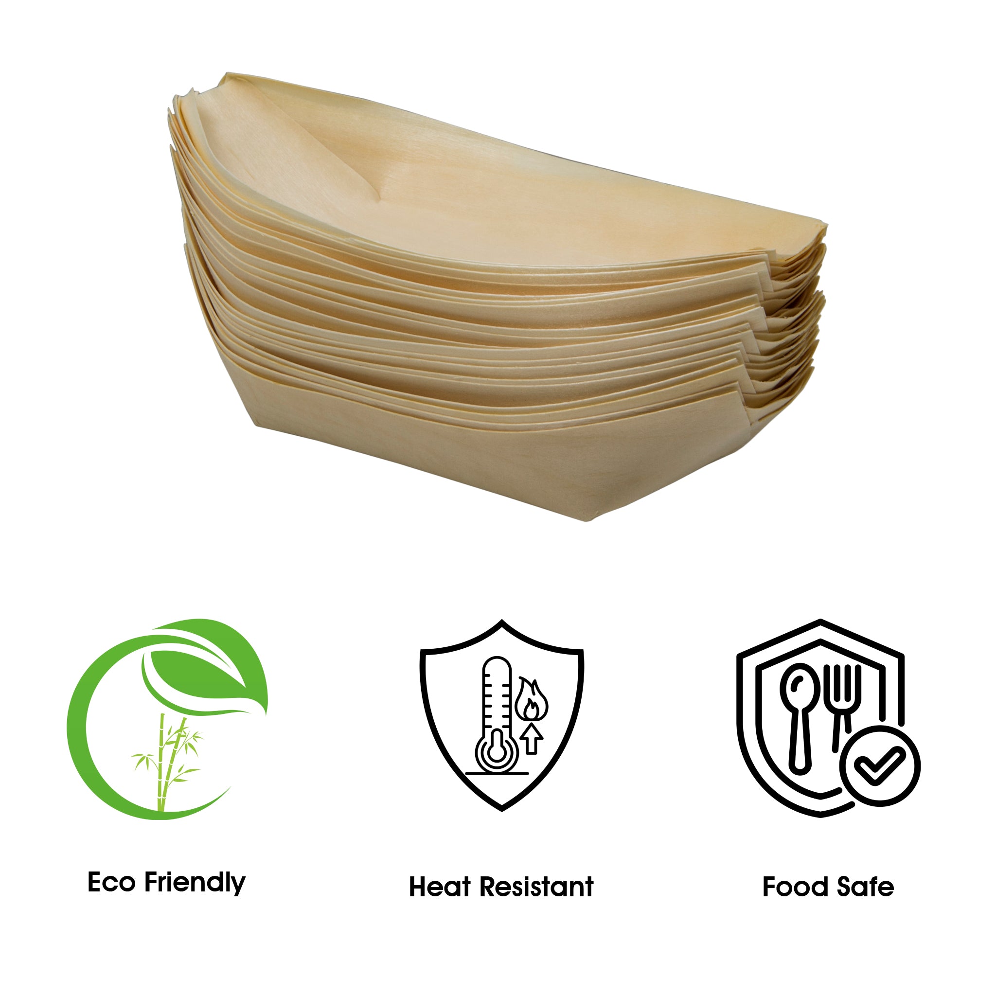 REGENT DISPOSABLE WOODEN BOATS MEDIUM 20PK, 190MM