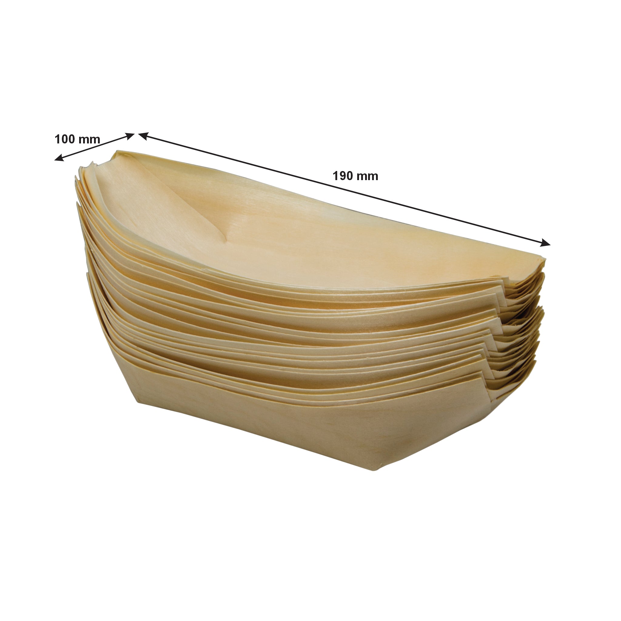 REGENT DISPOSABLE WOODEN BOATS MEDIUM 20PK, 190MM