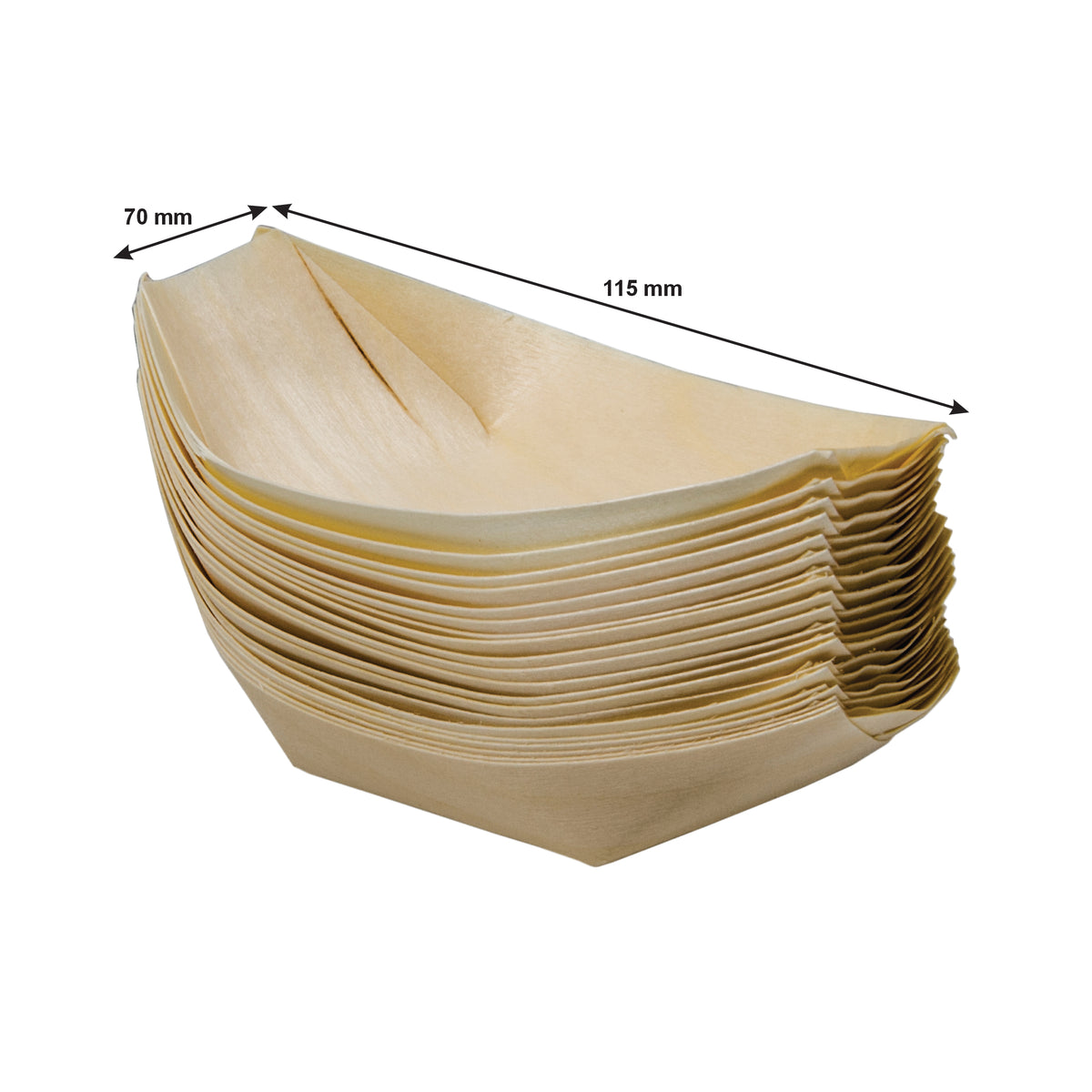 REGENT DISPOSABLE WOODEN BOATS MINI 20PK, 115MM