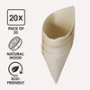 REGENT DISPOSABLE WOODEN CONES 20PK, 125MM