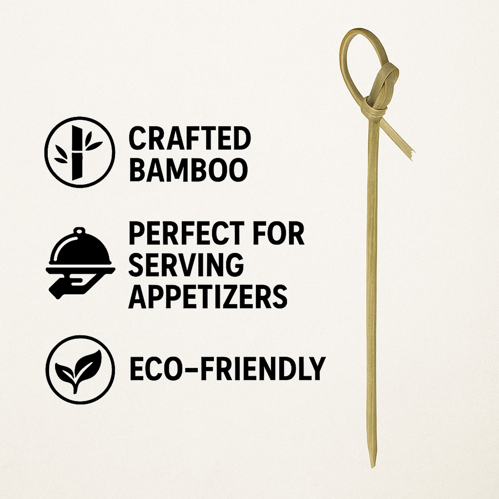 REGENT DISPOSABLE BAMBOO KNOT PICKS 50PK, 90MM