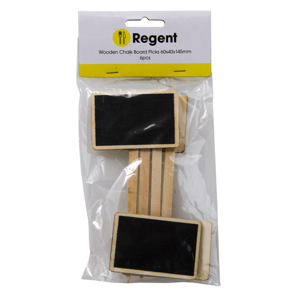 REGENT DISPOSABLE WOODEN BLACKBOARD PICK 6PCS, (150X65X45MM)