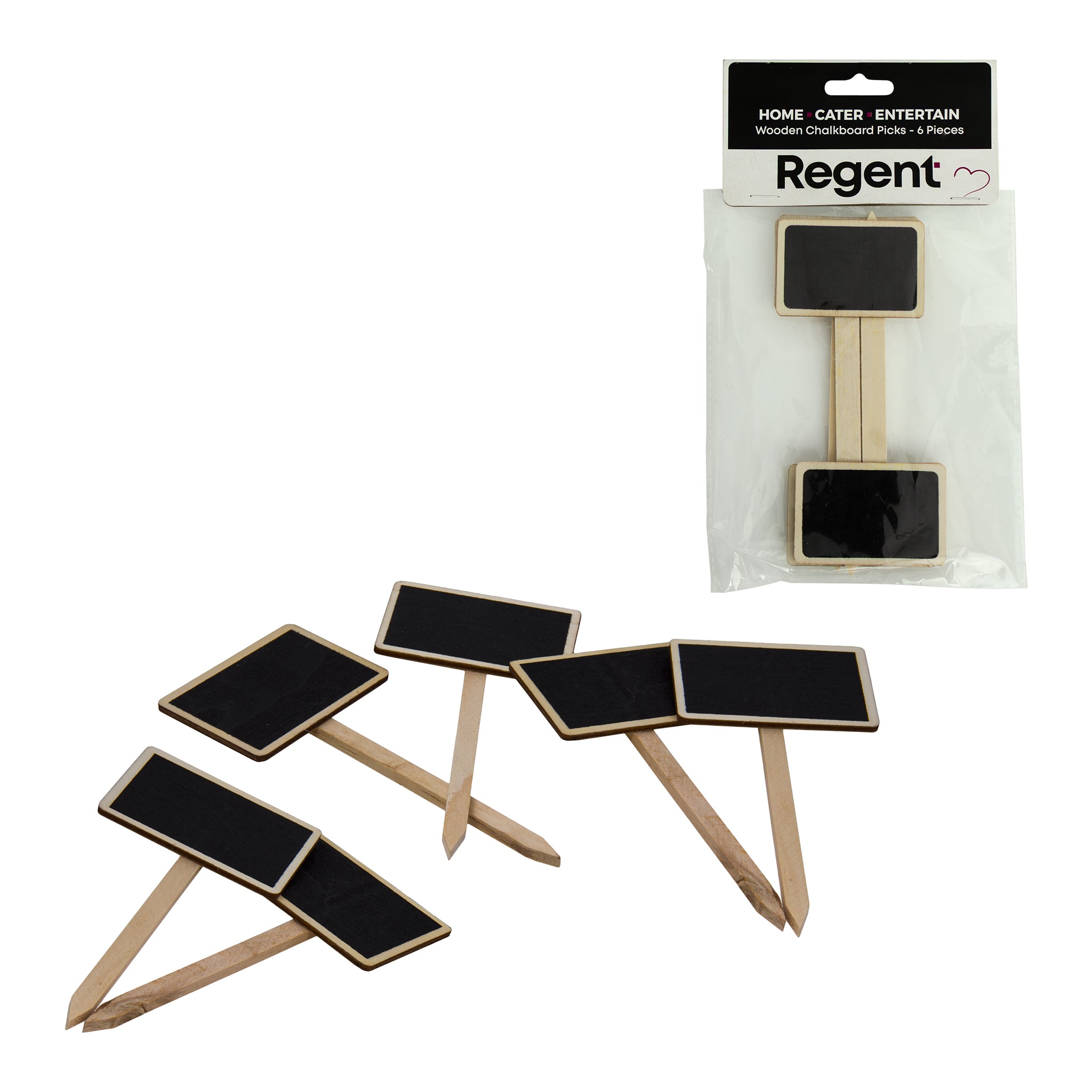 REGENT DISPOSABLE WOODEN BLACKBOARD PICK 6PK 125MM