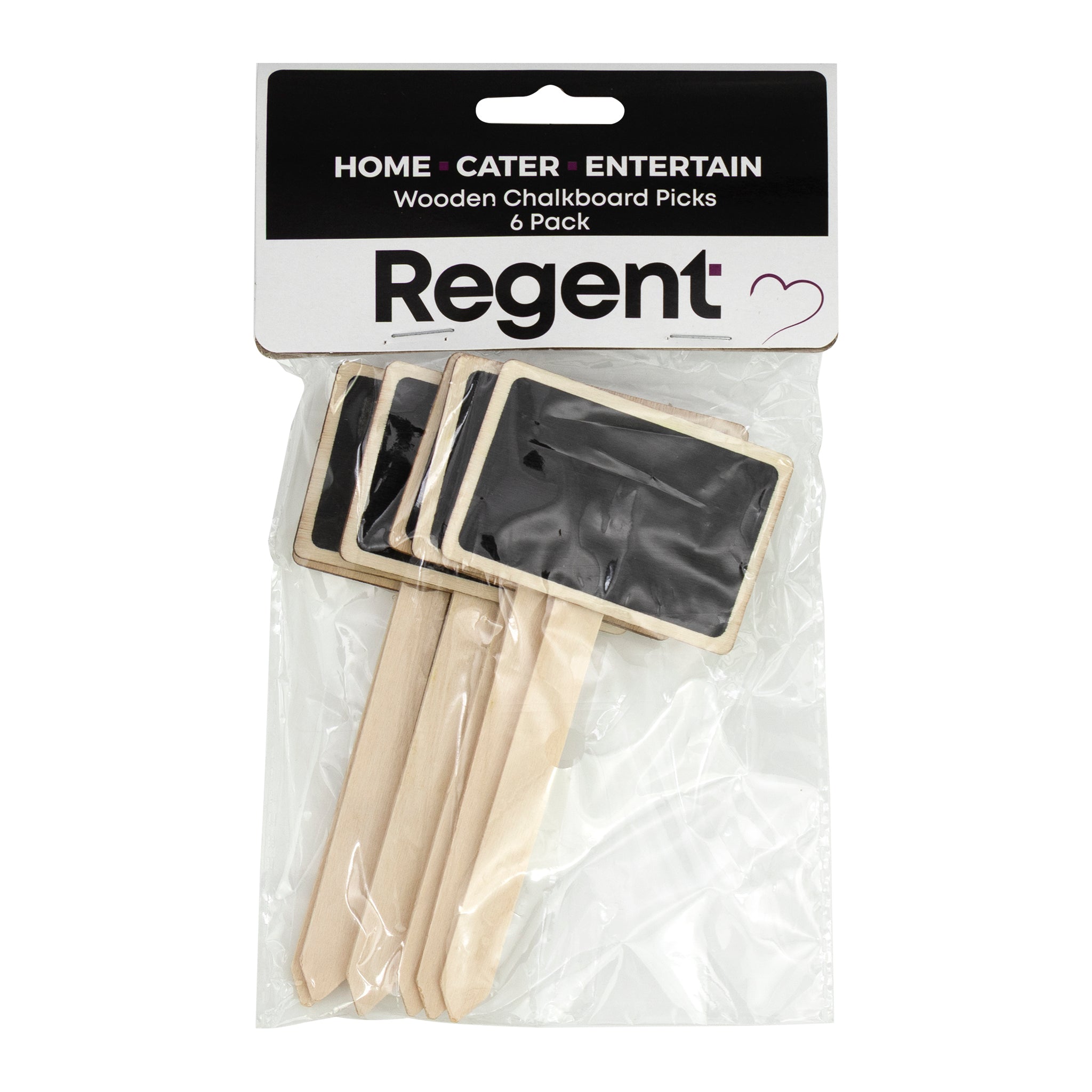 REGENT DISPOSABLE WOODEN BLACKBOARD PICK 6PK 125MM