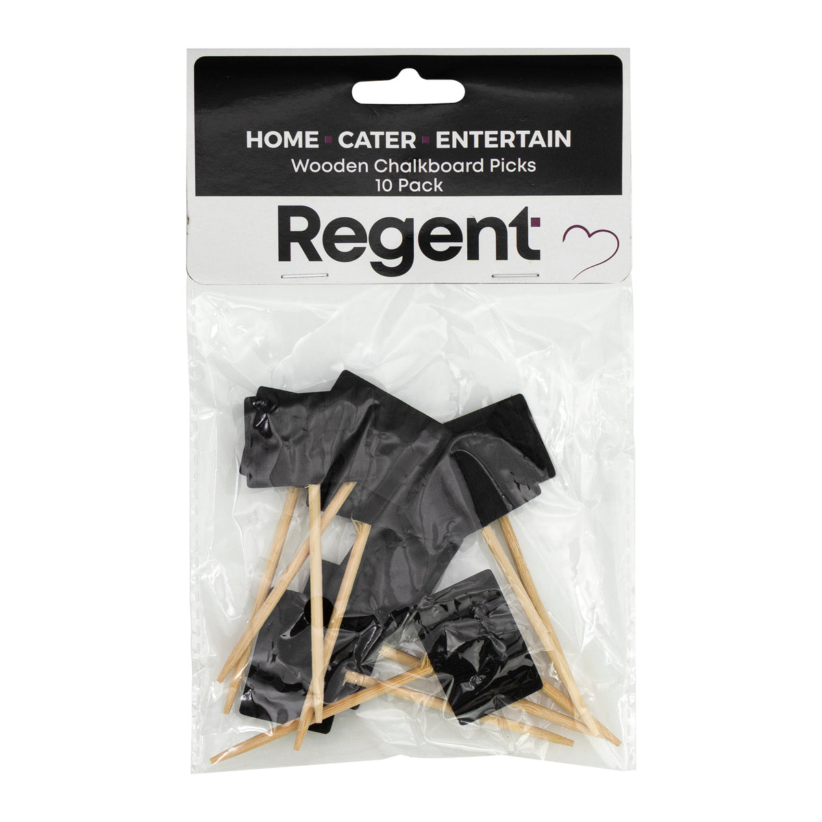 REGENT DISPOSABLE WOODEN BLACKBOARD PICKS 10PK, 85MM