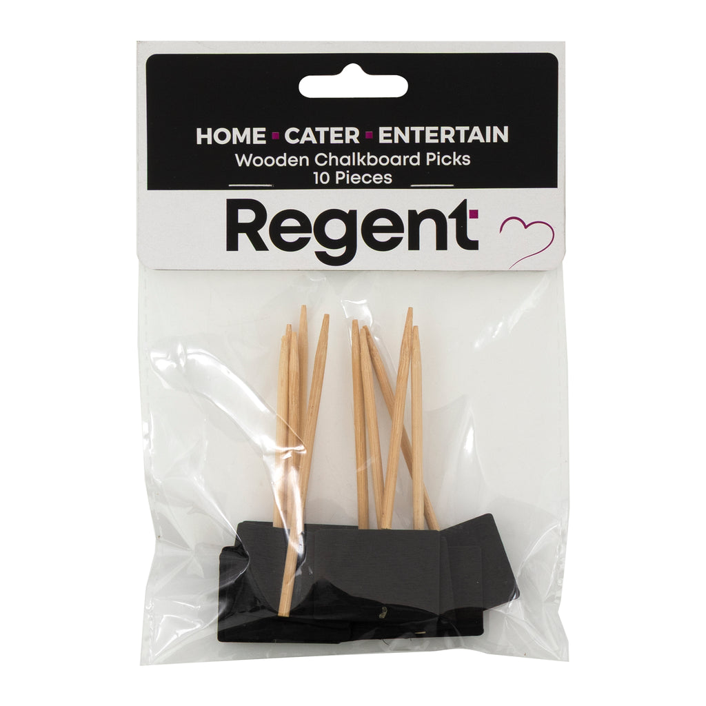 REGENT DISPOSABLE WOODEN BLACKBOARD PICKS 10PK, 85MM