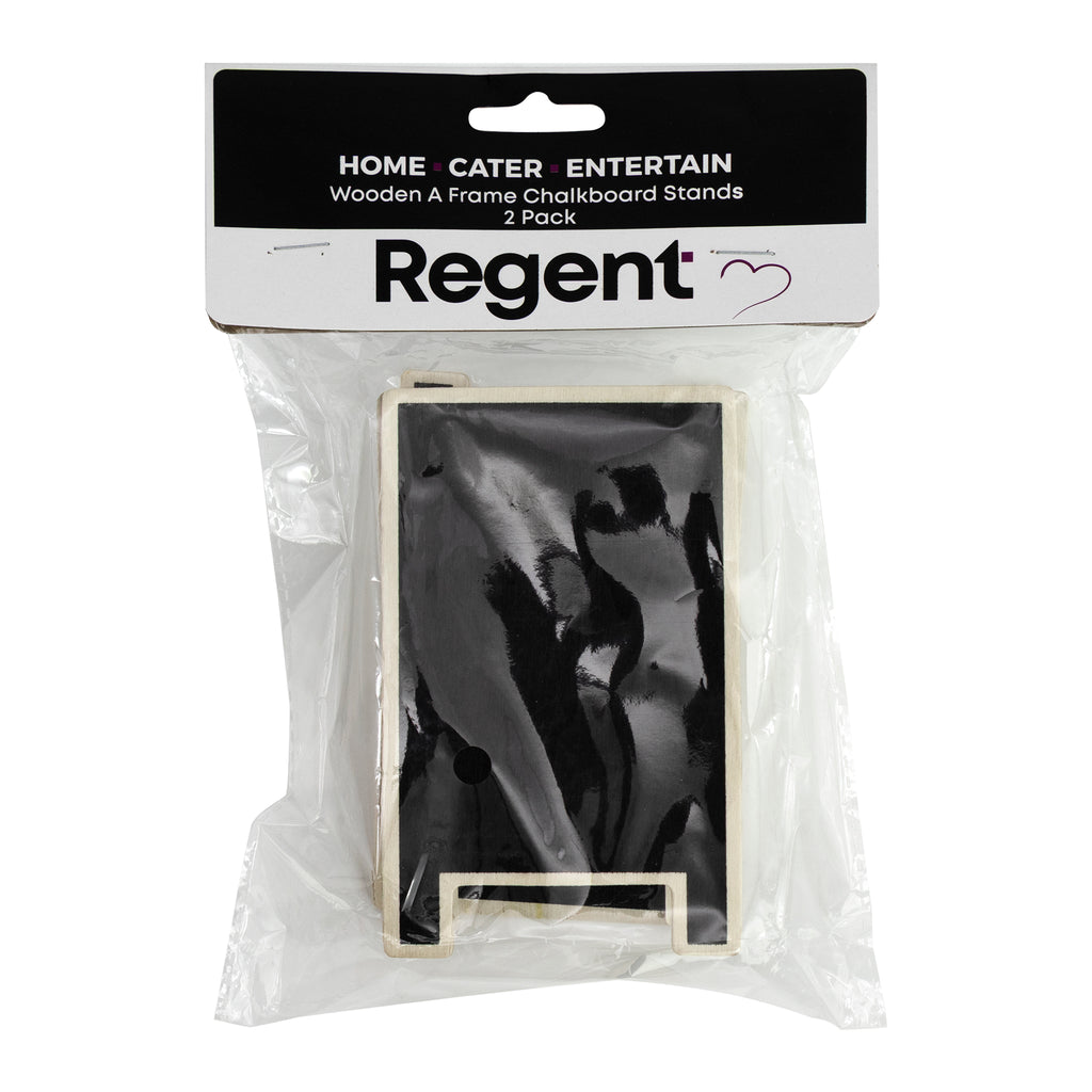 REGENT DISPOSABLE WOODEN A FRAME BLACKBOARD STANDS 2PK, 120X75MM