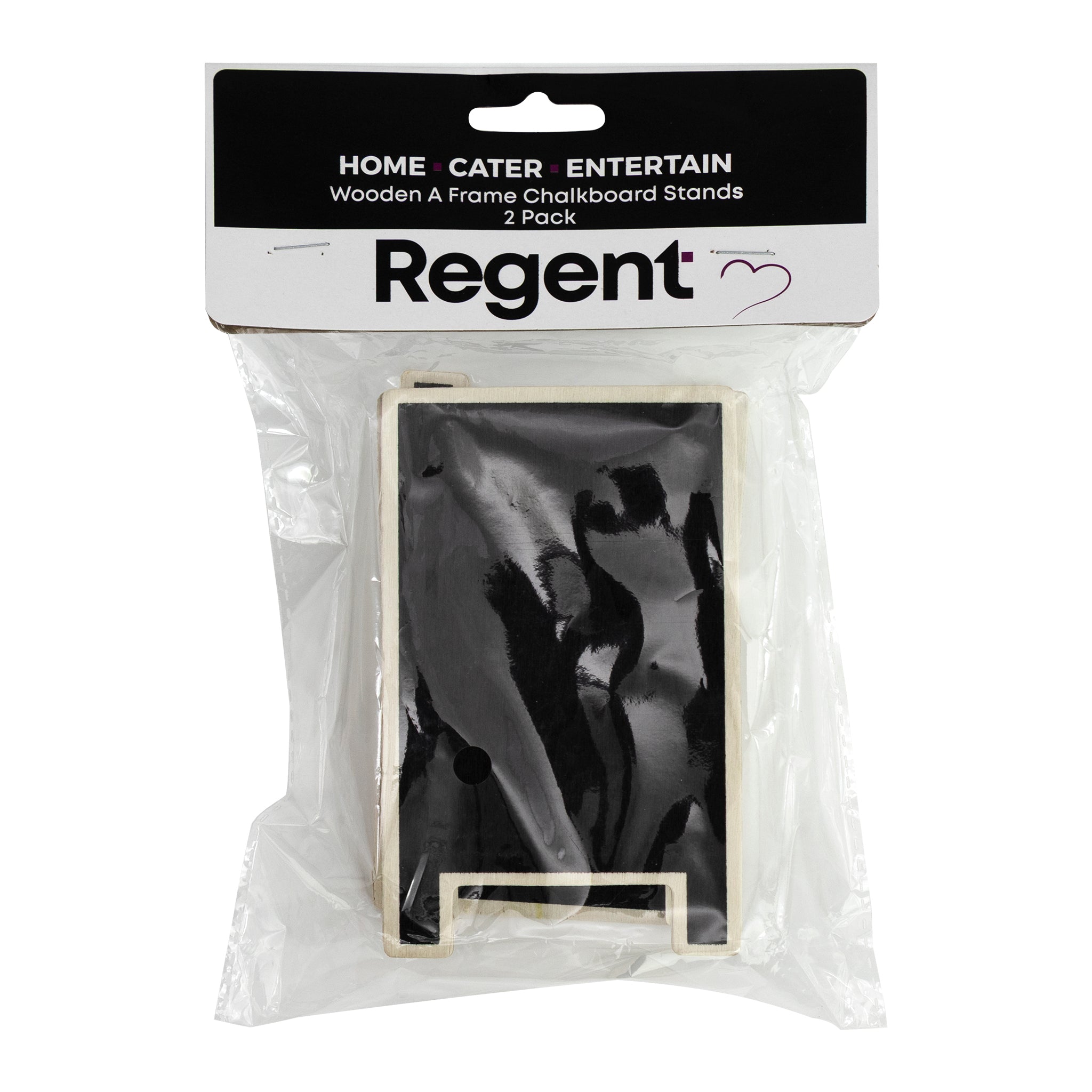 REGENT DISPOSABLE WOODEN A FRAME BLACKBOARD STANDS 2PK, 120X75MM