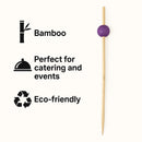REGENT DISPOSABLE BAMBOO PICKS WITH COLOURED BEADS 50PK, 120MM