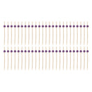 REGENT DISPOSABLE BAMBOO PICKS WITH COLOURED BEADS 50PCS, (120MM)