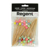 REGENT DISPOSABLE BAMBOO PICKS WITH COLOURED BEADS 50PK, 120MM