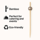 REGENT DISPOSABLE BAMBOO PICKS WITH SILVER BEADS 50PK, 150MM