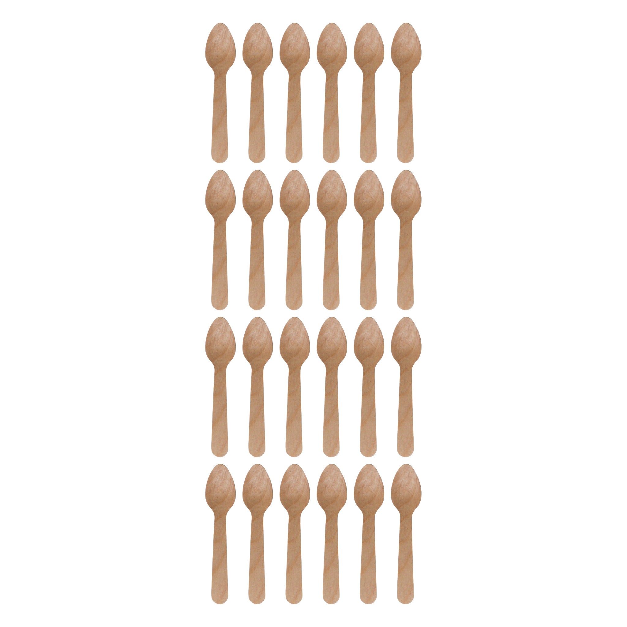 REGENT DISPOSABLE WOODEN TEASPOONS 24PK, 110MM