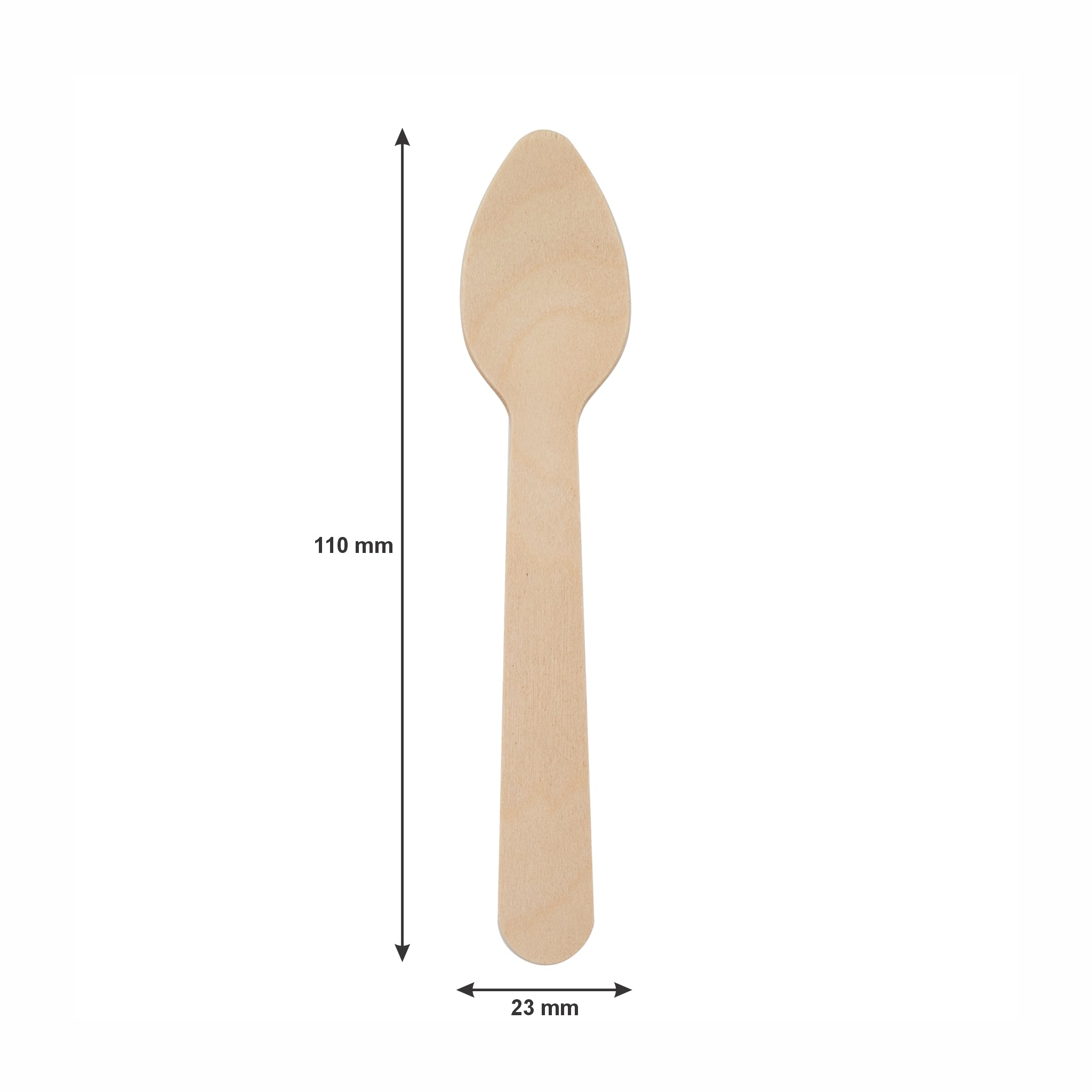 REGENT DISPOSABLE WOODEN TEASPOONS 100PK, 110MM